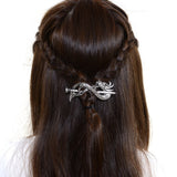 Norse Celtic Wedding Hair Accessories-Viking Antique Silver Dragon Hair Sticks Hairpin Viking Hair Slide Hairpins Men Clips Hair
