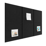 Baysola Large Cork Boards for Walls - 36 x 24 Self Adhesive Felt Wall Tiles, Ideal for Office Black Bulletin Board, Easy to Inst