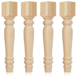 Threehoney 4 Pcs Farmhouse Table Legs, 16''x2.6'' Pine Dining Table Legs for Furniture Unfinished Wooden Furniture Dining Cottag