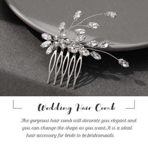 Casdre Crystal Bride Wedding Hair Comb Bridal Side Comb Hair Piece Wedding Hair Accessories for Women and Girls (Pack of 1) (A S