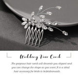 Casdre Crystal Bride Wedding Hair Comb Bridal Side Comb Hair Piece Wedding Hair Accessories for Women and Girls (Pack of 1) (A S