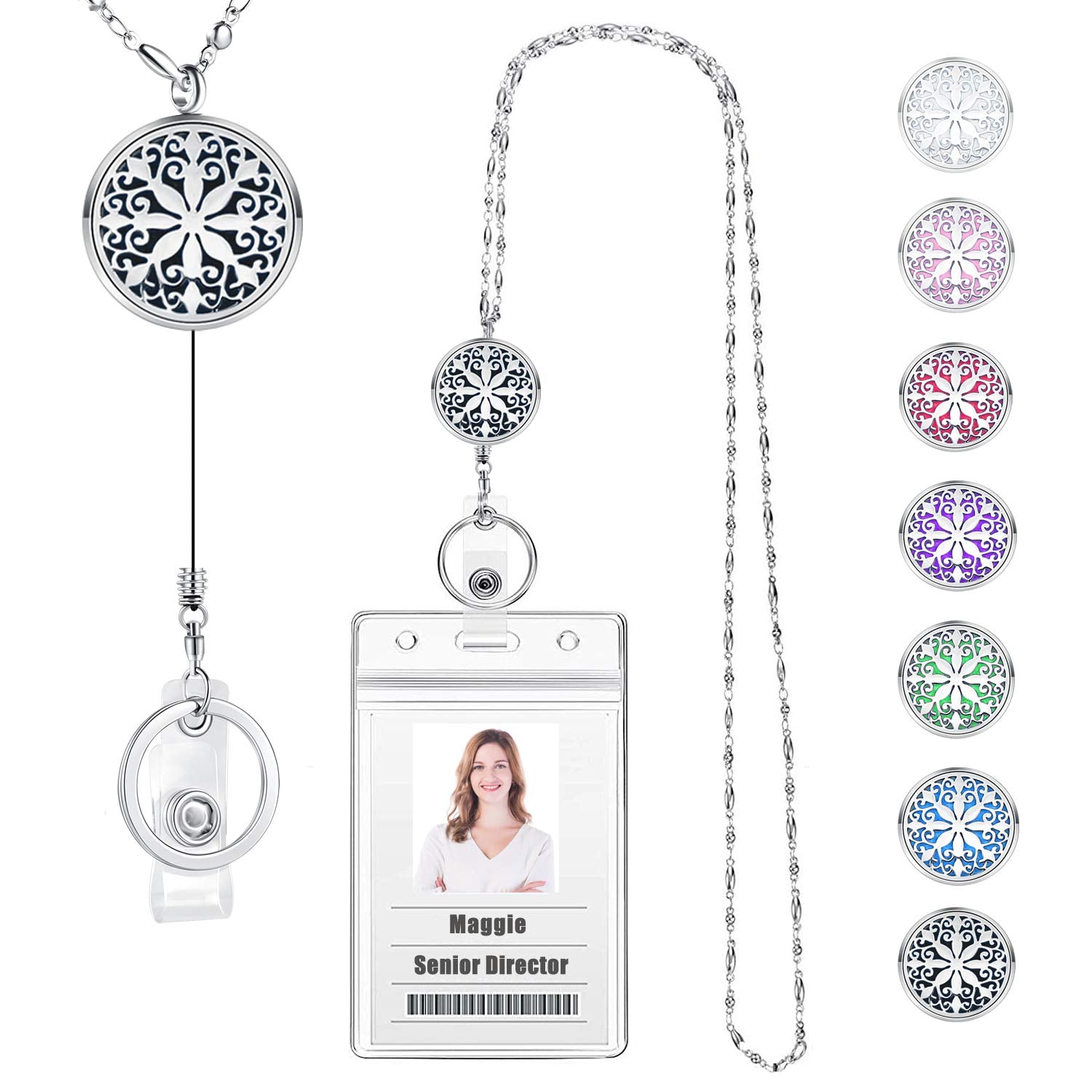 Retractable Lanyard ID Badge Holder Retractable Lanyards for ID Badges Women Cute Teacher Lanyard Necklace Nurse Accessories Wor