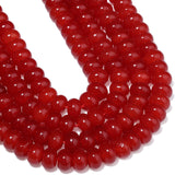 Yochus 75pcs Red Chalcedony Rondelle Beads for Bracelet Making