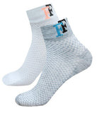 Fims Fashion Cotton Bamboo Men & Women Crew Length Athletic Ankle Running Socks For Sports, Cycling, Everyday Use Pack Of 2 Whit