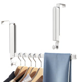 NYXXZ 2 Pack Over The Door Hanger Folding Clothes Drying Rack,Fit Door up to 1-3/4 Optimal,Collapsible Foldable Hanging Coat Rac