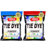 DOTUHAO Tie Dye Powder Kit, Red & Blue Colors Clothing Dye, Fabric Color Dye, Permanent & Washfast Powder Tie Dyes, Creative Dye