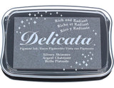 Tsukineko, Delicata, Full Size Ink Pad, Silvery Shimmer