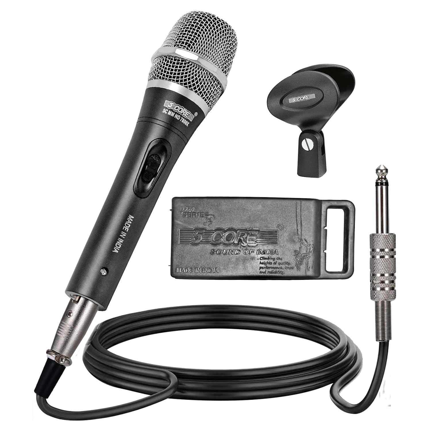 5 CORE Professional Dynamic Unidirectional Vocal Microphone with Steel Mesh Grille, Neodymium Cardioid Pickup, XLR Connectivity,