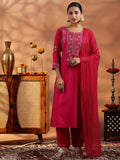 Libas Women'S Silk Blend Embroidered Kurta Sets (36854O_Pink_S)