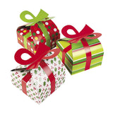 3 D Christmas Gift Boxes With Bow Party Favor & Goody Bags & Paper Goody Bags & Boxes; 12 Pack