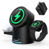 ZEEHOO 3 in 1 Charging Station for Apple Devices, Mag-Safe Charger Stand, Qi2 15W Auto-Rotating Wireless Charger for iPhone 17 1