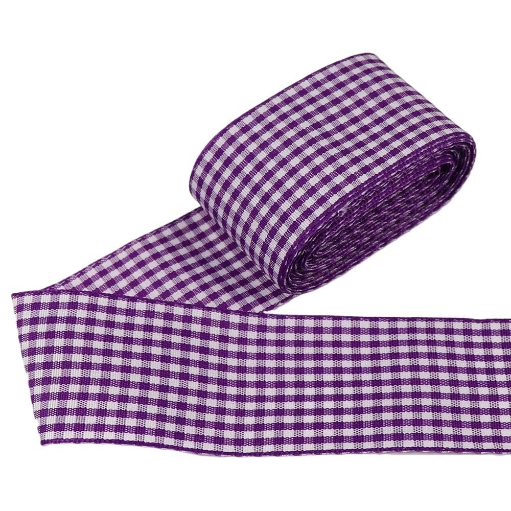 Gingham Ribbon Plaid Ribbon for Gift Wrapping Party Wedding Christmas Decoration (Purple,1-1/2 (38mm) x 10 Yards)
