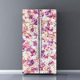 Nature Art Self Stick Vinyl Door Mural Sticker, Peel and Stick Removable Refrigerator Wrap Decal, Sweet Roses, 32.3x78.7, 2 Pcs 