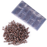 500 PCs Brown Bead Hair Extension-5mm Invisible Link, Boxed Silicone Beads for Salon and Home Use
