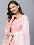 Anni Designer Women'S Cotton Blend Printed Straight Kurta With Pant Pack Of 2 (Combo-Prem Mukhi Pink_Multicolor_Xx-Large),Multicolour,2XL,,,