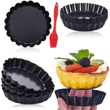 DATANYA 16 Pack Mini Tart Pans 4 Inch with Removable Bottom Round Nonstick Quiche Pan, Heavy Duty Fluted Side Tart Molds for Pie