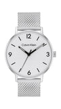 Calvin Klein Modern Qtz Basic Silver Round Dial Men'S Watch|Stainless Steel Material|Multi Color Band - 25200433