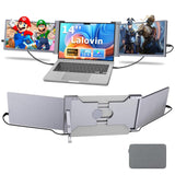 Lalovin Laptop Screen Extender, 1080P FHD IPS Triple Portable Monitor for Laptop, Plug & Play Monitor Extender with USB-C/HDMI P