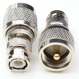 ANHAN UHF Male to BNC Male Connectors, Pl259 to BNC Coax Adapters for Ham Radio, Antenna, Scanner, Coaxial Cable 2Packs