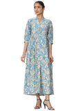 Libas Women'S Silk Blend Printed Dress (29461O_Blue_S)