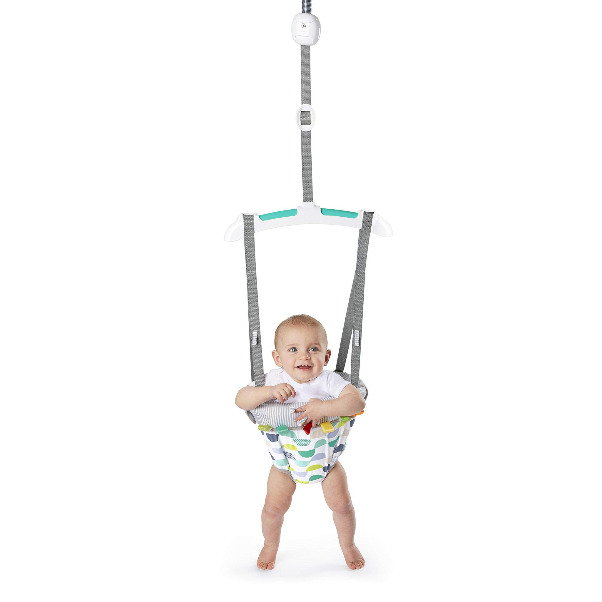 Bright Starts Playful Parade Door Jumper For Baby With Adjustable Strap, 6 Months And Up, Max Weight 26 Lbs