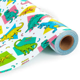 MAYPLUSS Dinosaur Wrapping Paper for Boy, 17 Inch x 33 Feet Dino Gift Wrap for Birthday Kids Baby Shower
