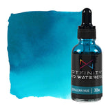 Artfinity Liquid Watercolor Paint 30 ml Bottle, Cerulean Hue - Vibrant Dye-Based Liquid Watercolor w/Glass Pipette, Fast-Drying,