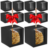 Juexica 30 Pcs Candy Apple Boxes with Hole 4 x 4 x 4 inch Caramel Apple Container Treat Gift Boxes for Wedding Harvest Party Chr