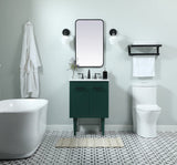 Elegant Decor Indoor Modern Under Sink Bathroom Fixtures Storage Organizer Cabinet 24 Inch Single Bathroom Vanity - Green