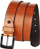 Men Tan Genuine Leather Belt ()_163