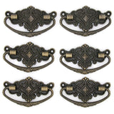 4 PCs Vintage Antique Brass Bail Pull Handle for Wooden Drawer Cabinet Cupboard, Length 2.8-in (7.1 cm) and Height 1.7-in (4.4 c