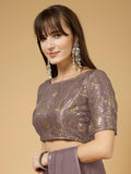 Oomph! Readymade Blouse For Women, Brocade, Boat Neck, Rbbl503 Copper Brown Xl