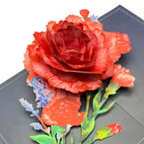 CawrdWhish Pop Up Mothers Day Card Carnation,3D Birthday Cards for Mothers Women Wife Mom Sister Aunt Grandmother Friend Condole