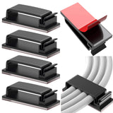 Vinabo 10 Pcs Durable Organizer SelfAdhesive Cable Clip For Tv, Pc, Desk, Home, Office, Black