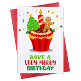 PETCEE Funny Merry Christmas and Happy Birthday Card Christmas Birthday Greeting Card Have a Very Merry Birthday Card with Envel