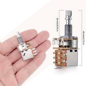 A500k Push Pull Potentionmeter Volume Tone Switch Pots Shaft 18mm for Guitar Bass Accessories Pack of 3