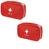 First Aid Kit - Empty Medical Storage Bag for Home, Outdoor, Travel, Camping, Hiking (2 Red Bags)