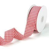 PQZKLDP Red and White Gingham Ribbon 1 inch Plaid Ribbon Flower Bouquet Wreath Gift Wrapping Checked Ribbon 100% Polyester Each 