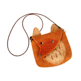 Merishopp Women Animal Shaped Bag Wool Felt Mini Handbag For Party Birthday Gift Beach Orange