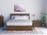 Nexera 3-Piece Bedroom Set with Bed Frame, Headboard & Nightstand, Queen|Walnut