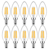 BRIMAX B11 E12 LED Candelabra Bulbs 40W Equivalent, 4W Dimmable Candle Light Bulbs, 2700K Warm White, Filament Clear Glass Type 