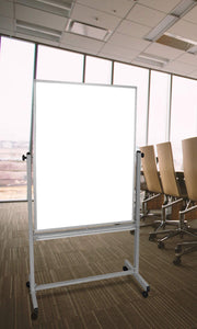 Luxor Mobile Mb3648Ww Dry Erase Double-Sided Magnetic Whiteboard With Aluminum Frame And Stand,36''W X 48''H