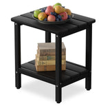 LUBITTE Outdoor Side Table, 17.7-Inch Small Patio Side Table with Adjustable Feet, All-Weather HDPE Adirondack End Table for Por