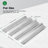 AMAGABELI GARDEN & HOME Nonstick Perforated Baguette Pan 15 x 13 for French Bread Baking 4 Wave Loaves Loaf Bake Mold Toast