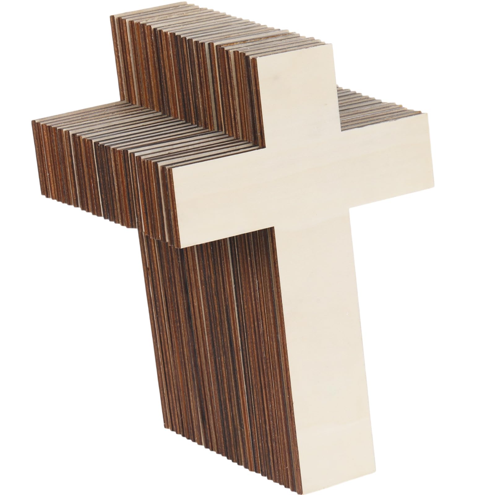 Gerrii 12 Pcs Wooden Cross for Craft 6.26 x 3.27 Inch Religious Cutout Bulk Nativity Baptism Centerpiece Ornaments DIY Projects 
