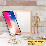 ROPOSY Cell Phone Stand for Desk, Cute Metal Gold Cell Phone Stand Holder Desk Accessories, Compatible with All Mobile Phones, i