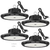 BEULT 4 Pack UFO LED High Bay Light 150W (600W MH/HPS Equiv.), 22500lm, 5000K Daylight, AC100-277V, with 5' Cable & Ring Hook, I