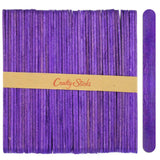 CraftySticks- 50 Pack 4.5 Inch Purple Popsicle Sticks, Wood Craft Sticks for Crafts, Learning and STEM Basics
