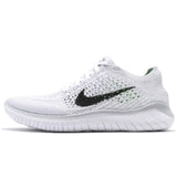 Nike Womens Free Rn Flyknit 2018 Running Shoes White/Black/Pure Platinum 5-New