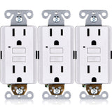 15A GFCI Outlets [3Pack], NonTamperResistant GFI Duplex Receptacles with LED Indicator, SelfTest Ground Fault Circuit Interr